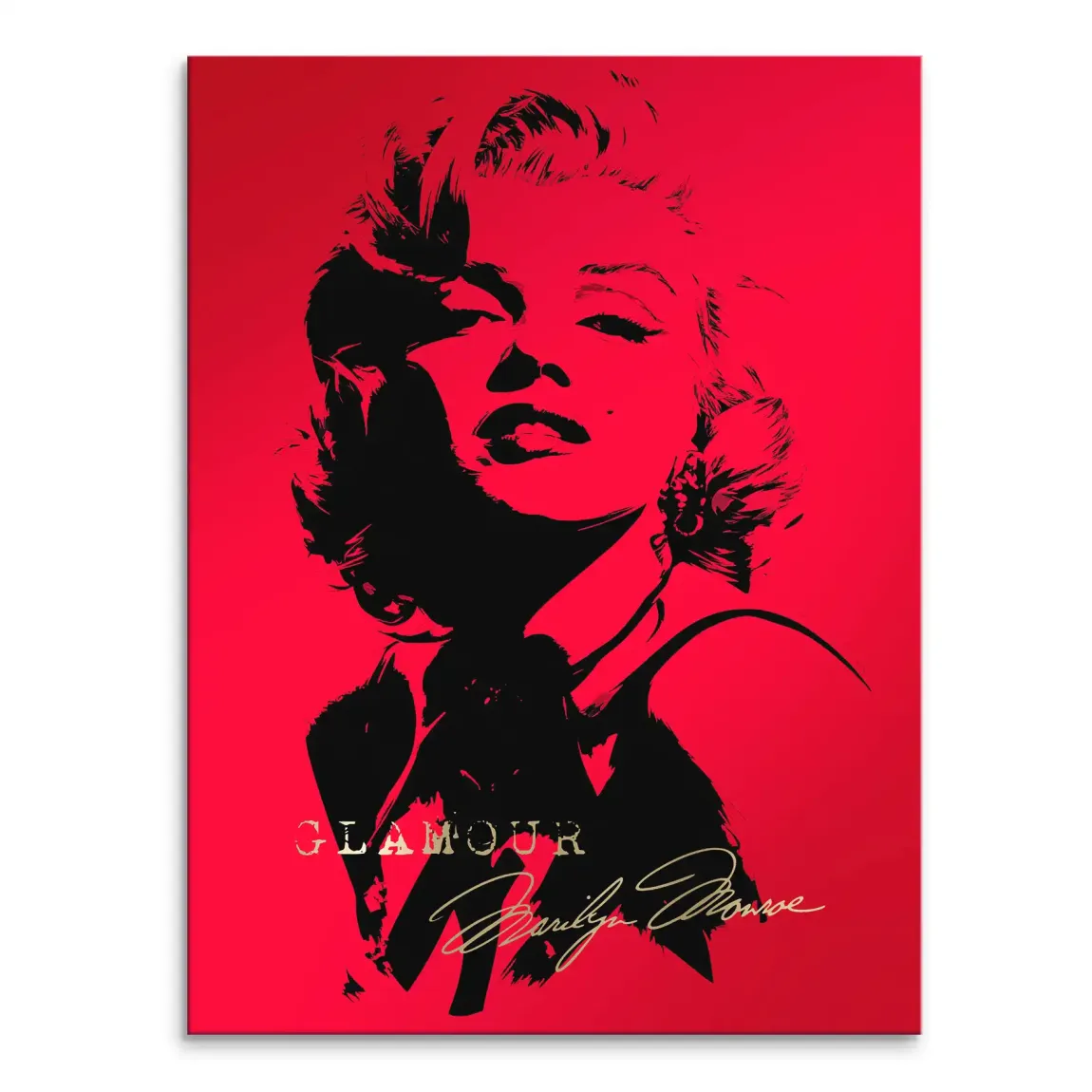 Marilyn Red Glamour Leinwand Bild
