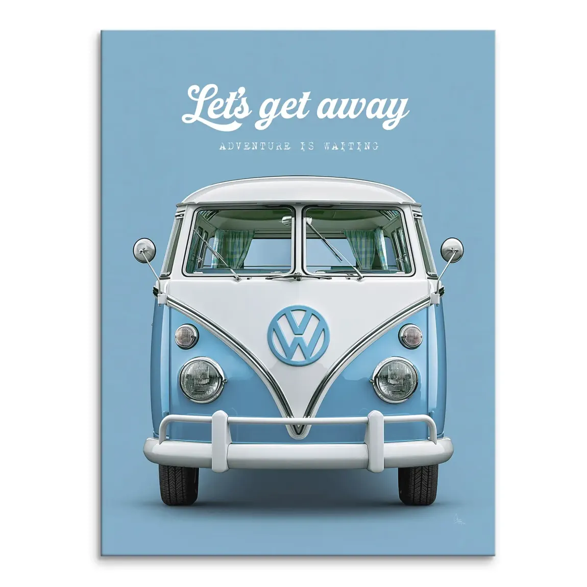 Blue VW Bulli Leinwand Bild