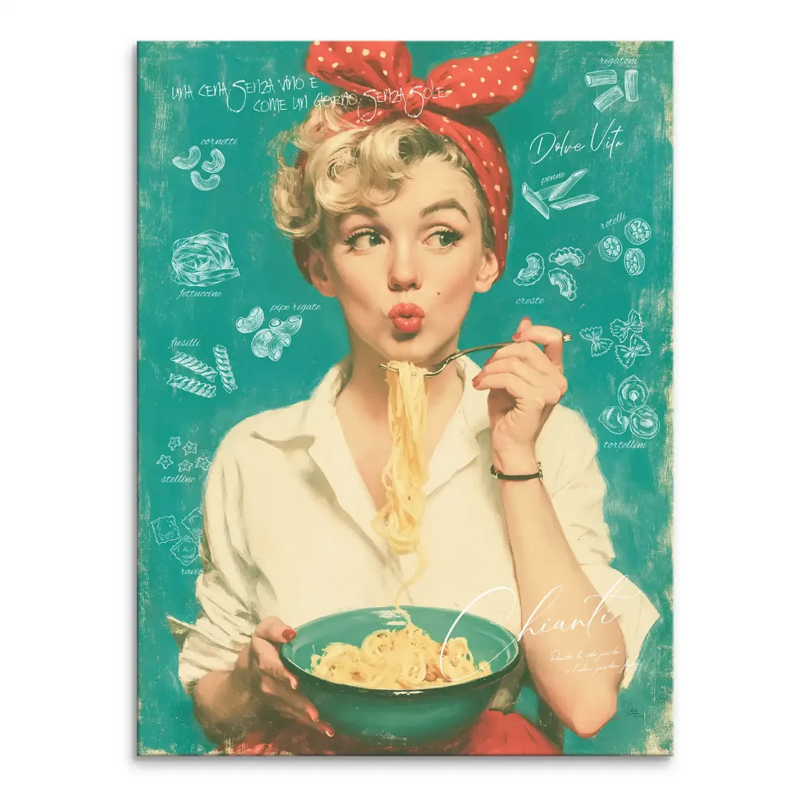 Marilyn Monroe Pasta Leinwand Bild