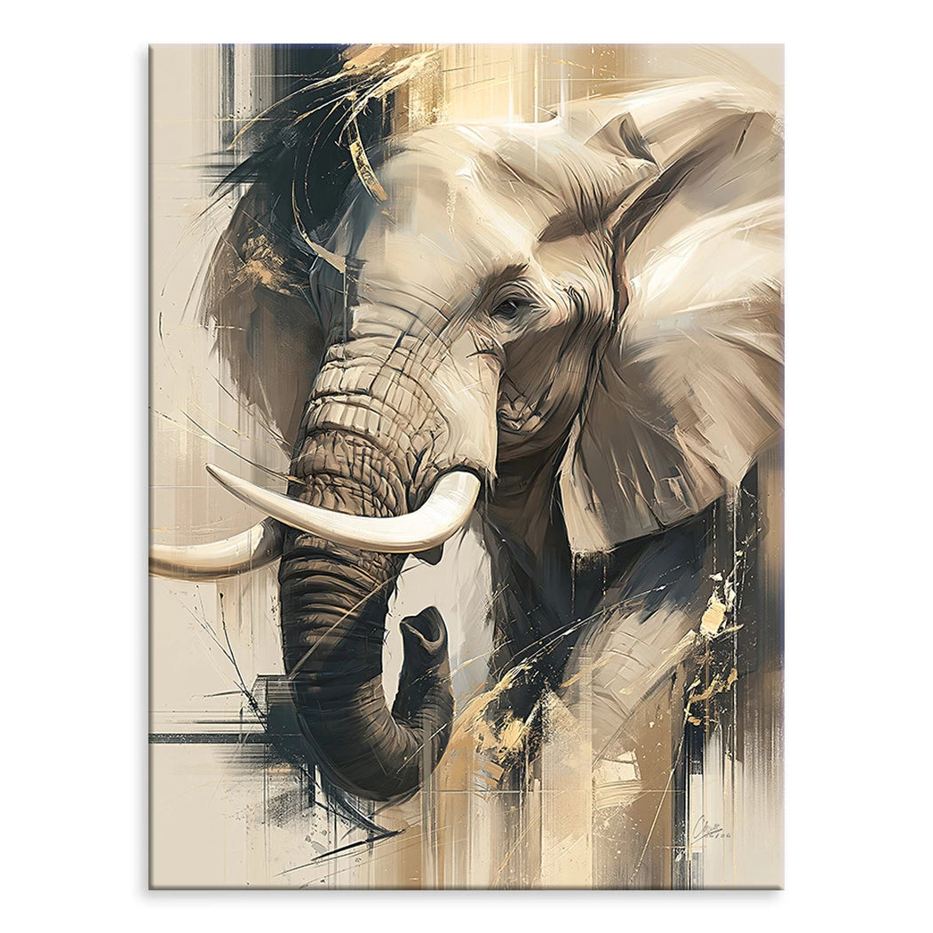 Goldener Elefant Leinwand Bild
