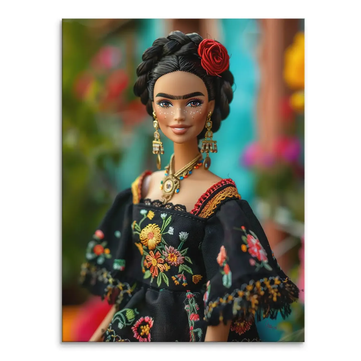 Frida Barbie Smile Leinwand Bild