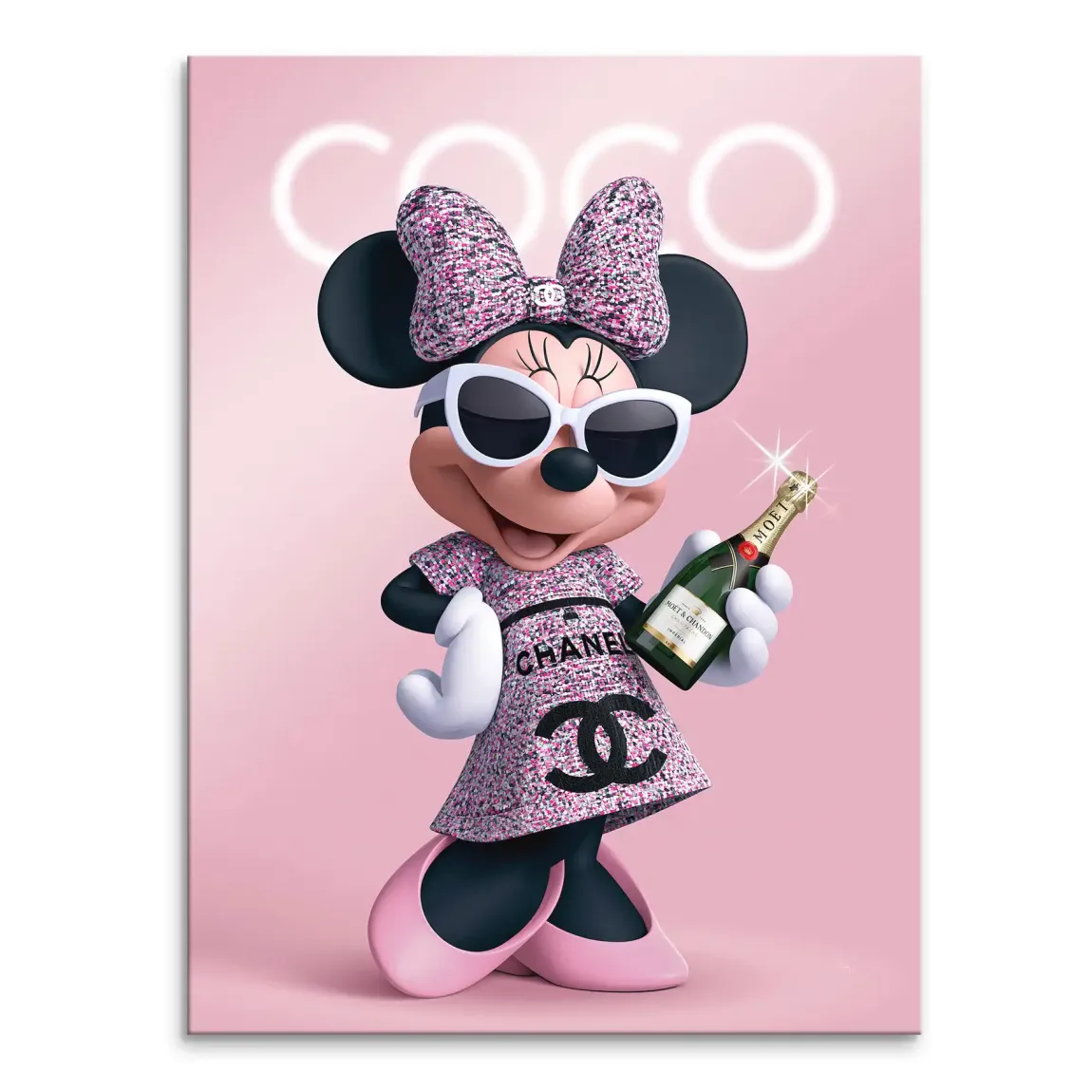 Minnie Maus Moet Leinwand Bild