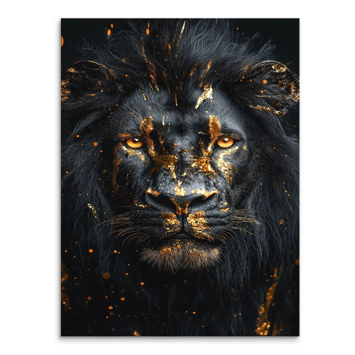Black Lion in Gold Leinwand Bild INGALERIE
