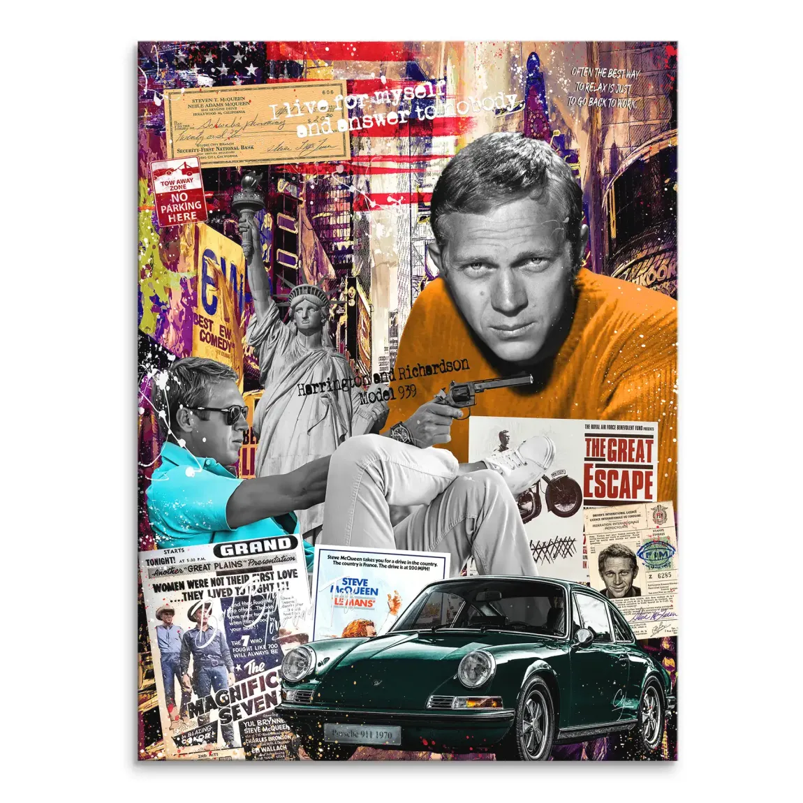 Steve McQueen Retro Drive Leinwand Bild