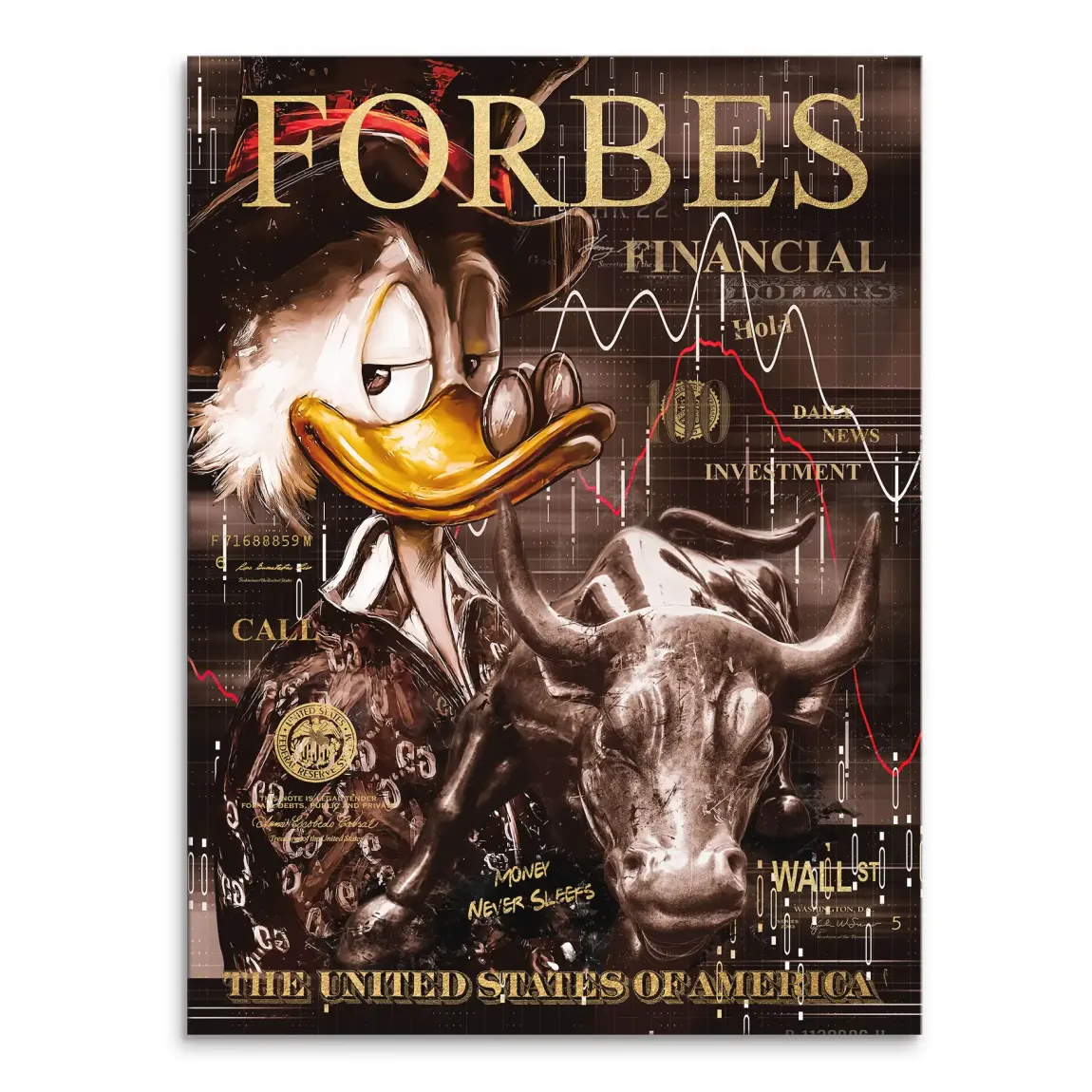 Wall Street Duck Leinwand Bild