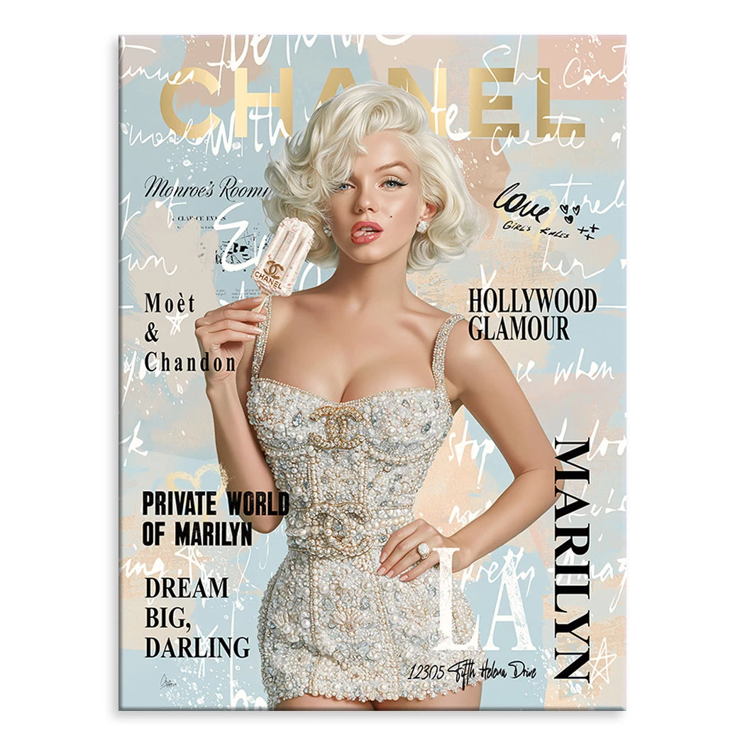 Marilyn Eis Glamour Leinwand Bild