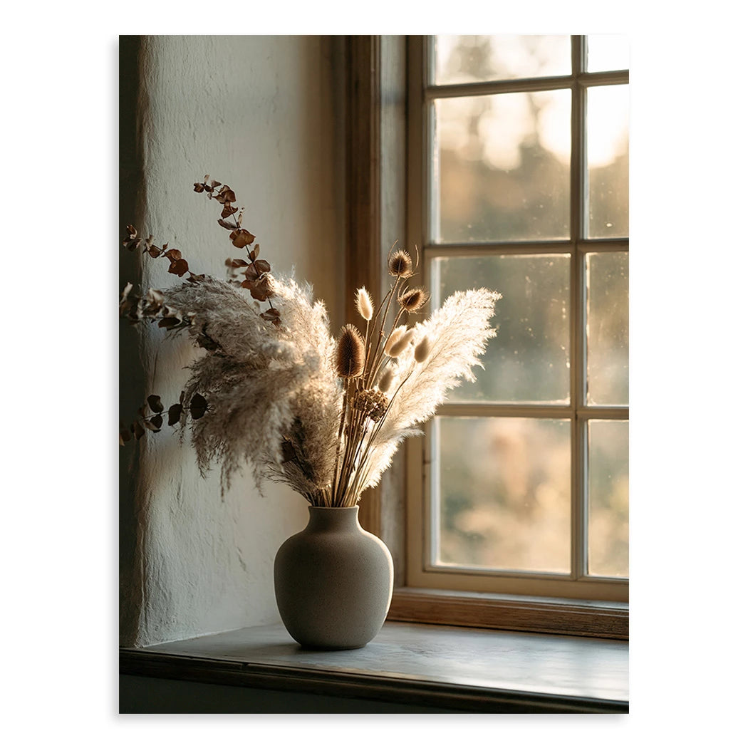 Pampas Fensterlicht Leinwand Bild