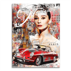 Audrey Porsche Pop Art Leinwand Bild
