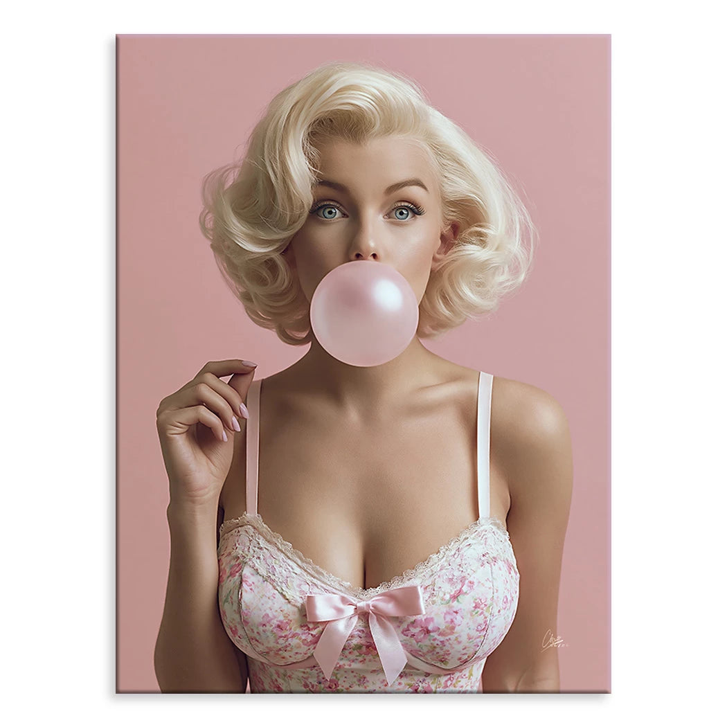 Marilyn Bubblegum Leinwand Bild