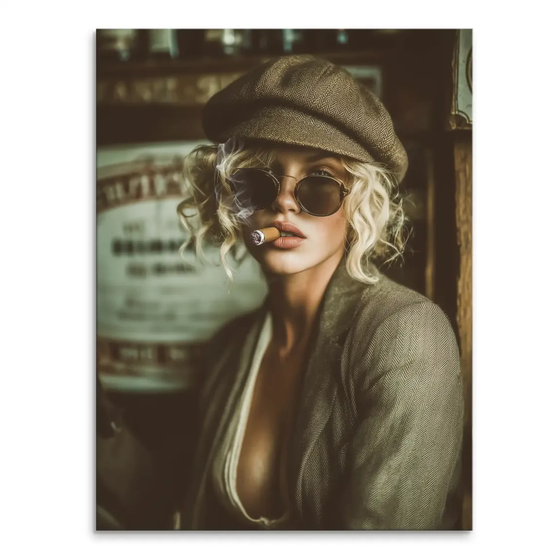 Smoked Confidence Lady Leinwand Bild