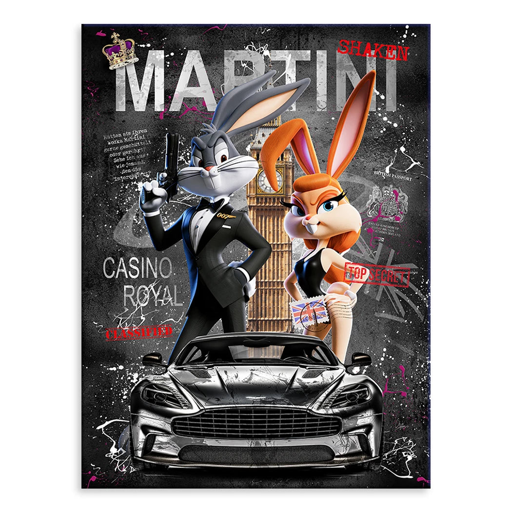 Agenten Hase Leinwand Bild