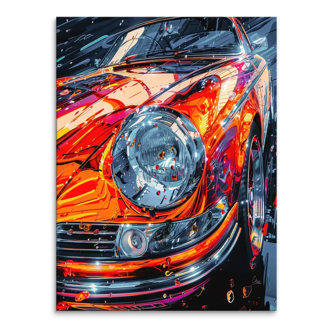 Vivid Motion 911 Porsche Leinwand Bild