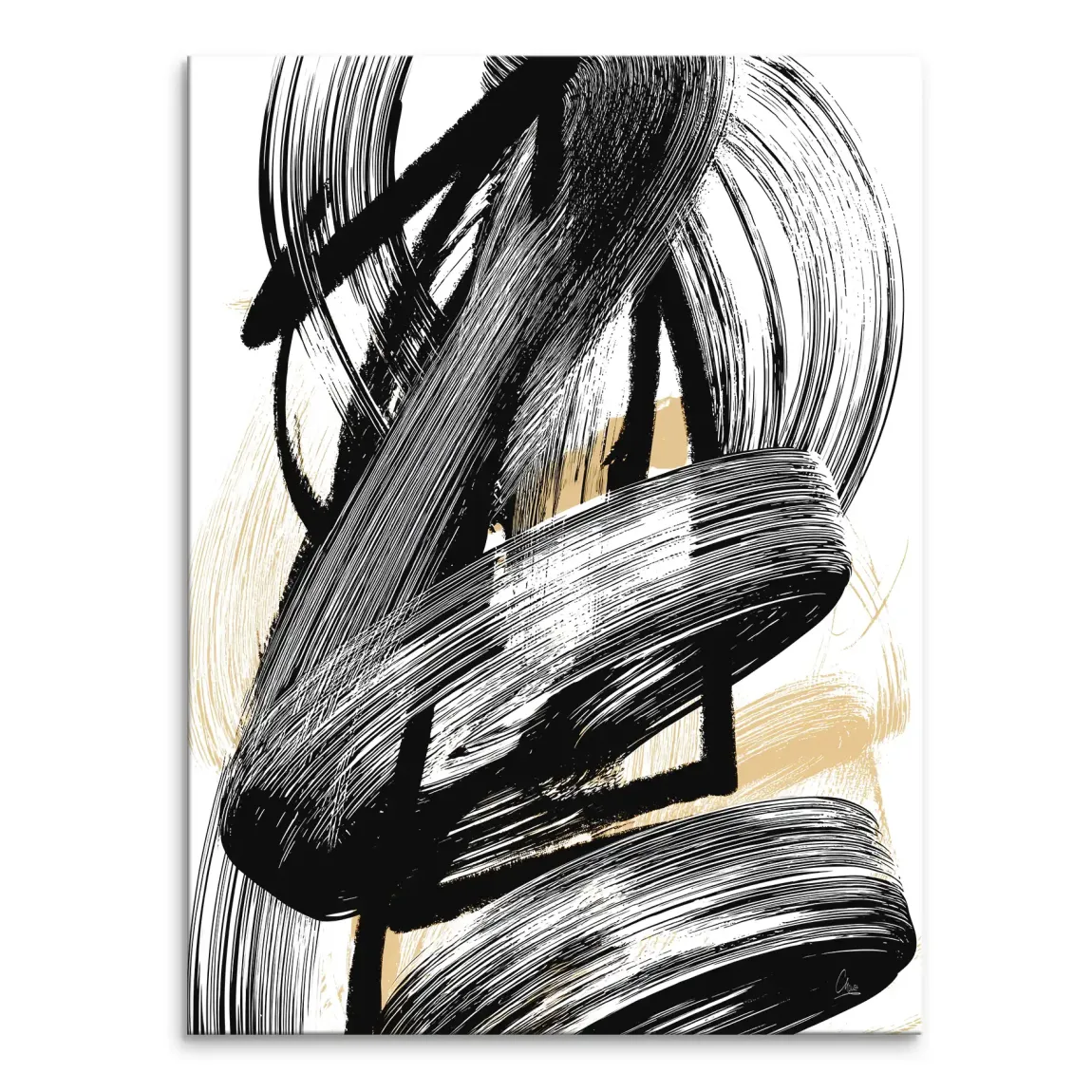 Black Motion Abstrakt Leinwand Bild