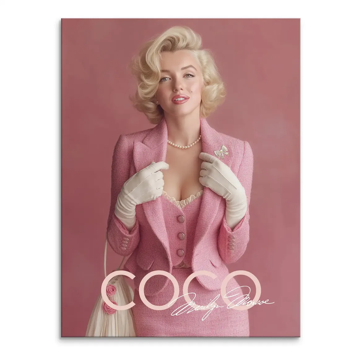 Eleganz in Rosé Monroe Leinwand Bild INGALERIE