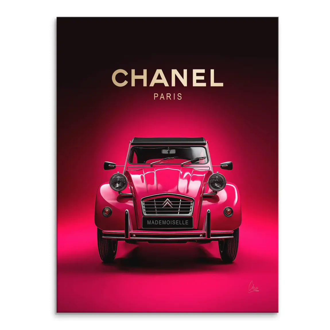 Mademoiselle Chic 2CV Leinwand Bild
