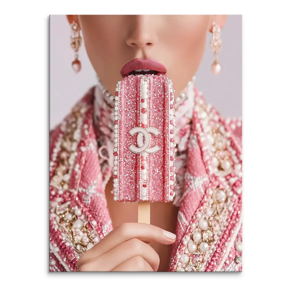 Pink Pearl Ice Couture Chanel Leinwand Bild