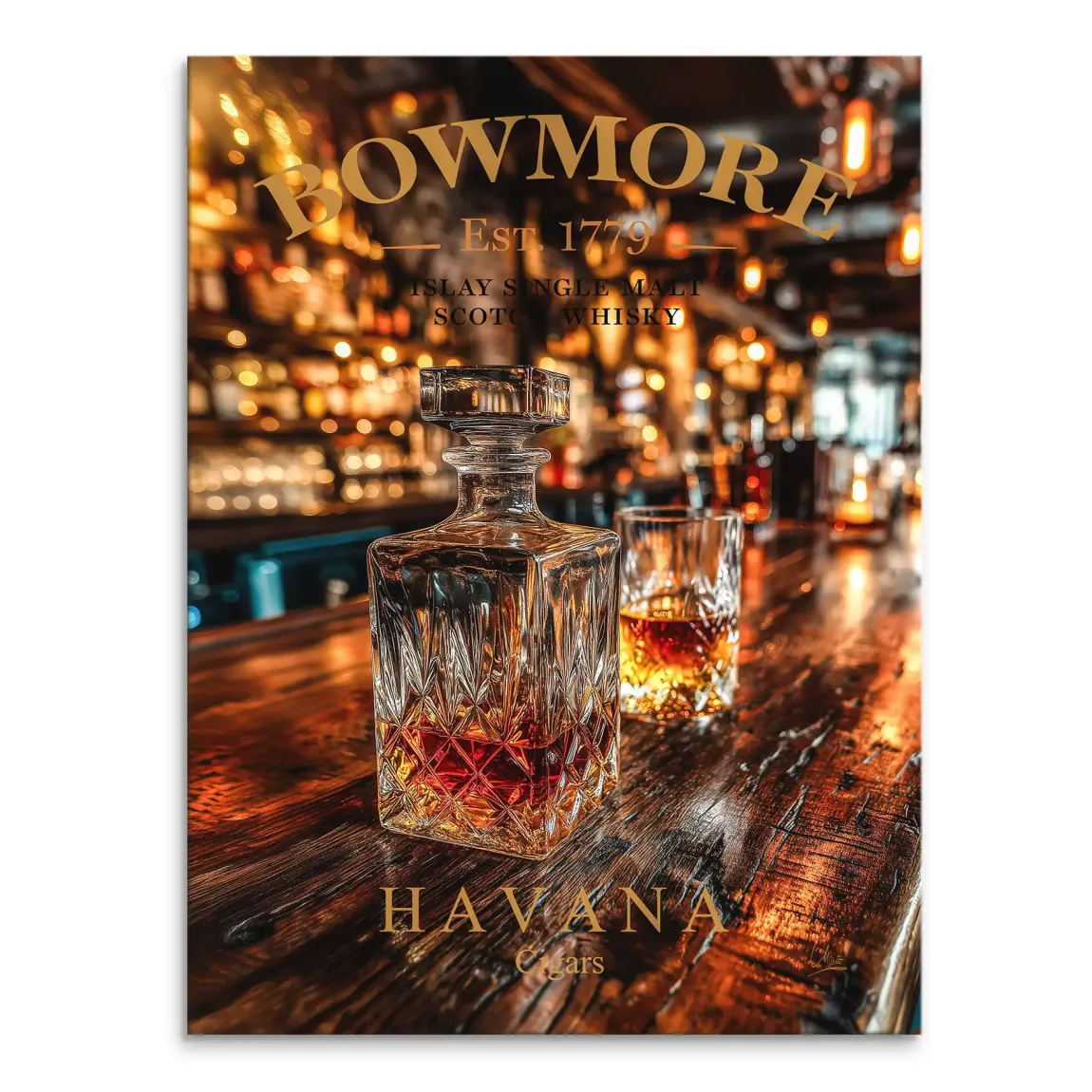 Whisky Lounge Havana Leinwand Bild