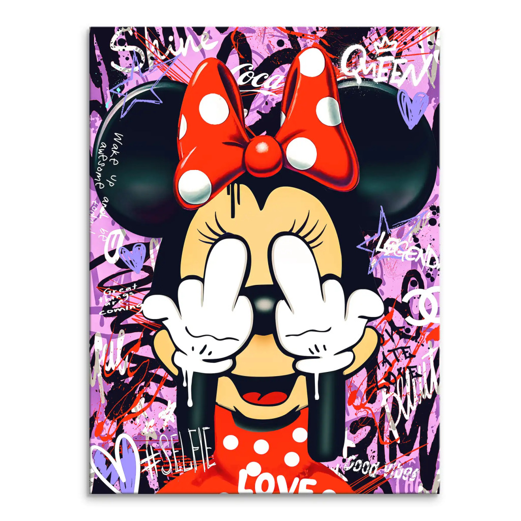 Bad Minnie Maus Street Art Leinwand Bild INGALERIE