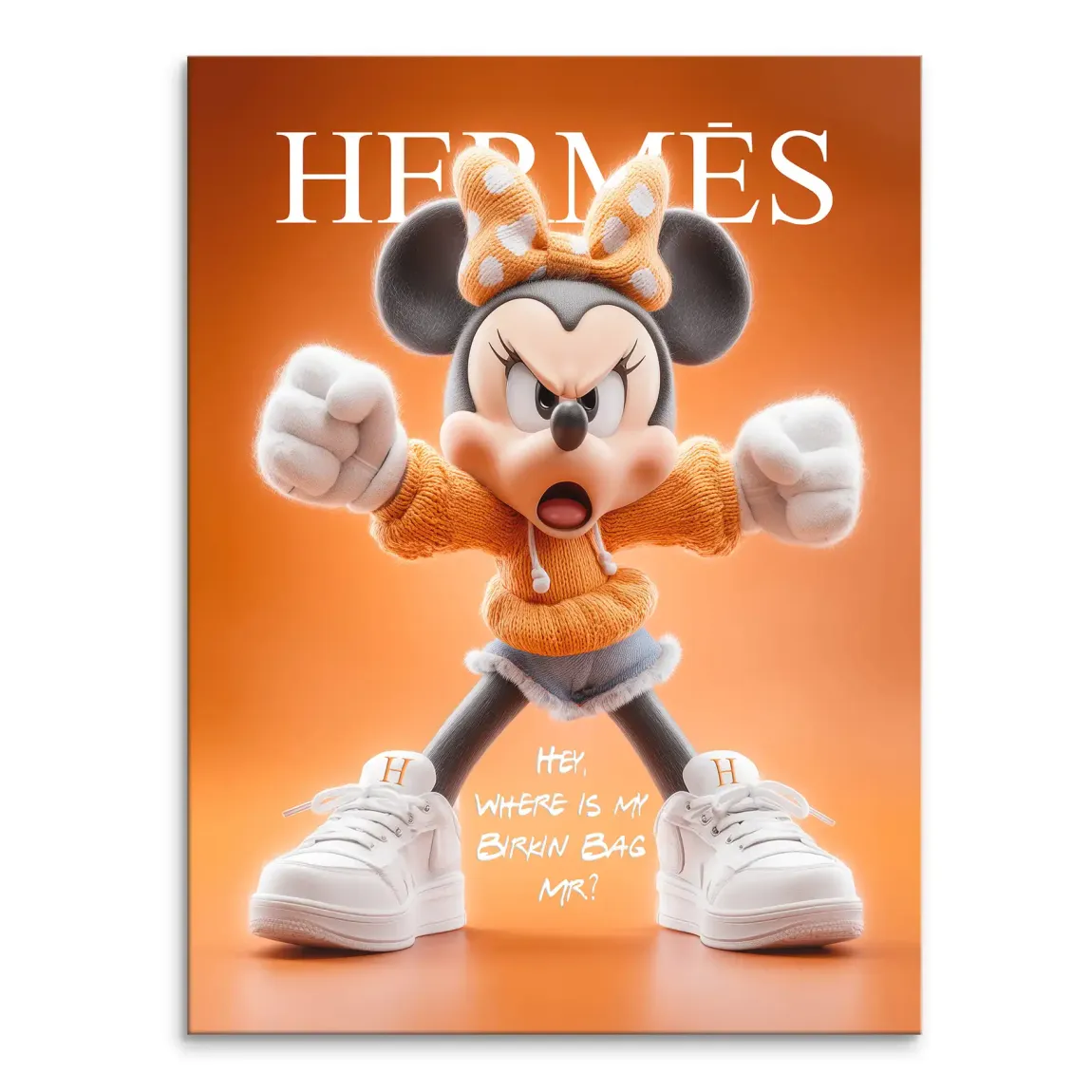 Orange Charm Minnie Maus Leinwand Bild