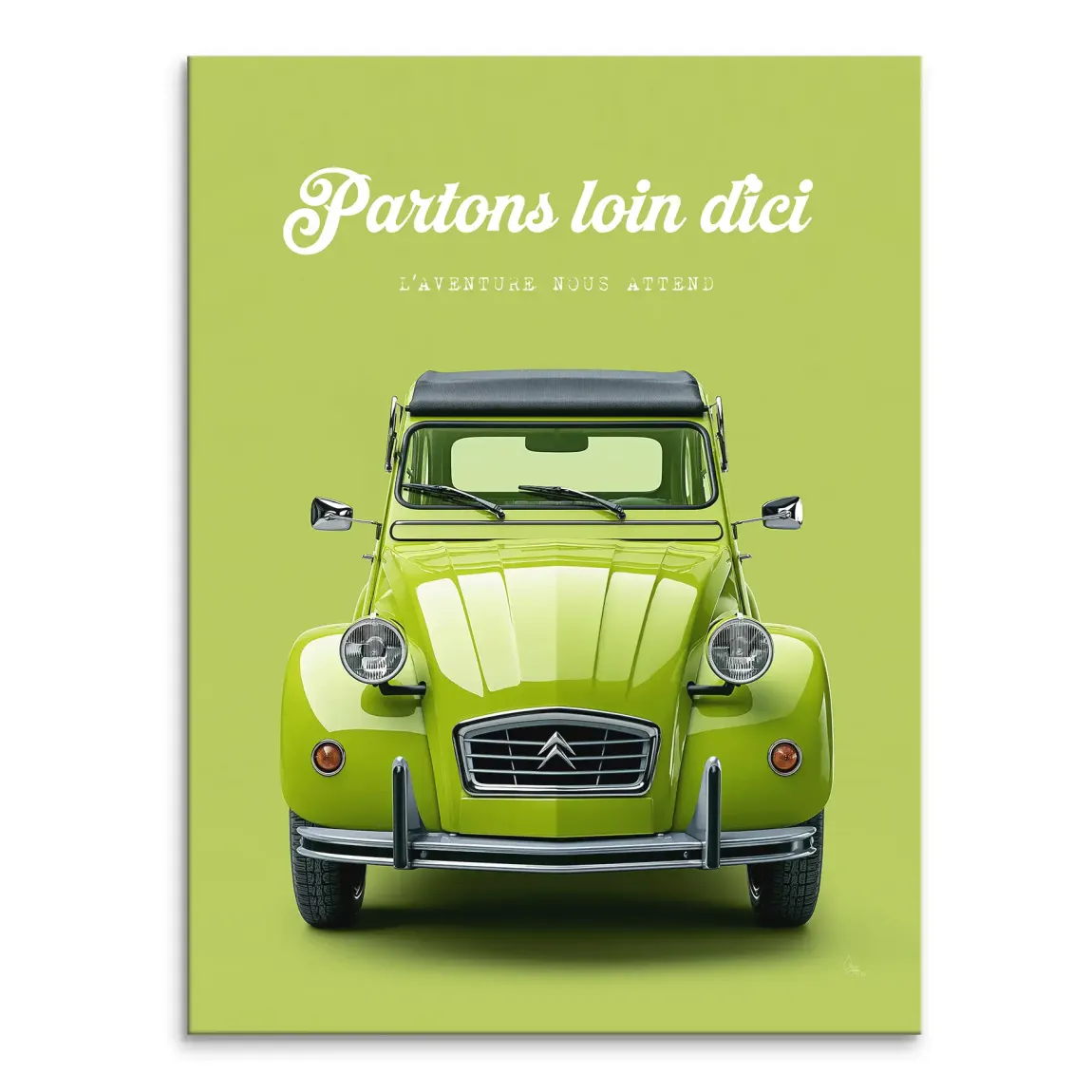 Green Citroen 2CV Leinwand Bild