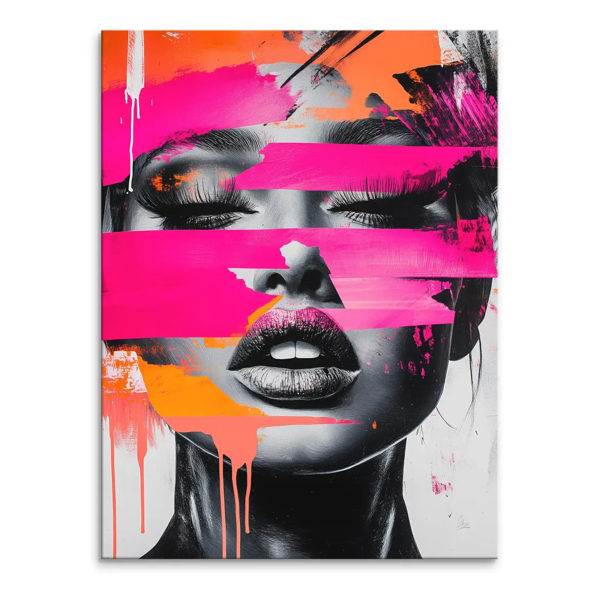 Abstrakt Pink Allure Leinwand Bild