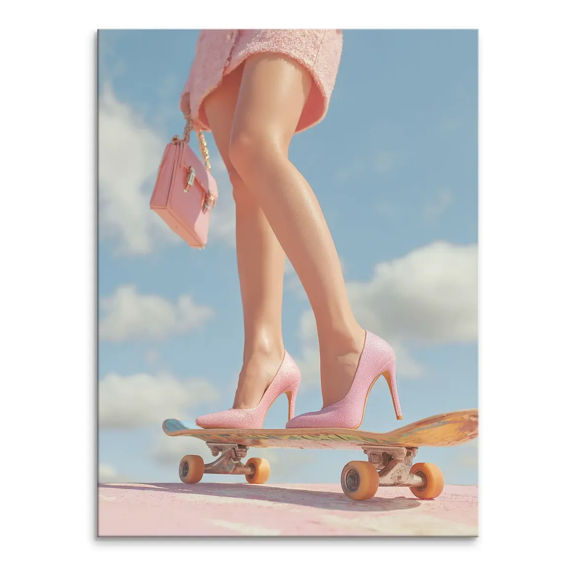 Pink Skate Leinwand Bild