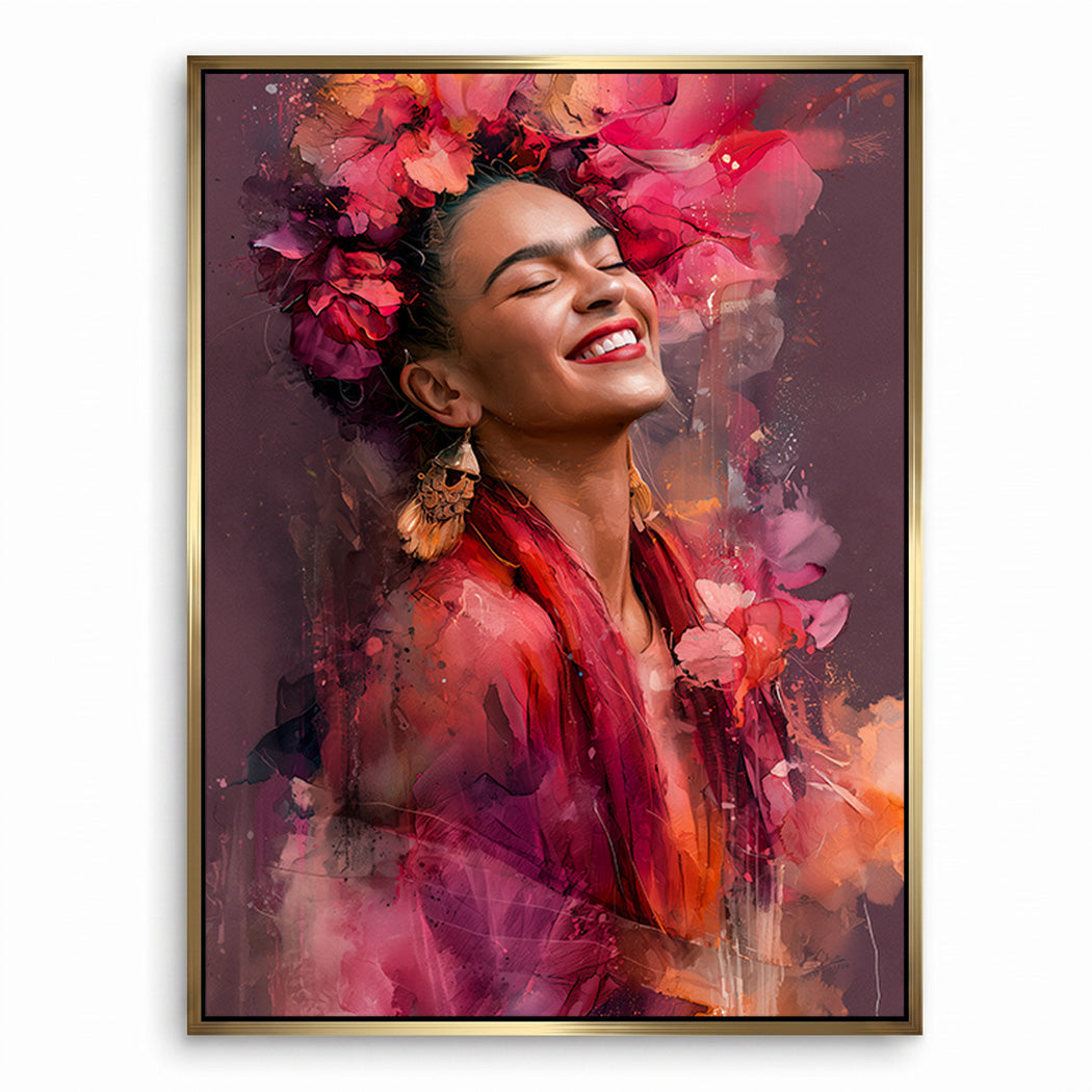Frida Kahlo Flower Glow Leinwand Bild