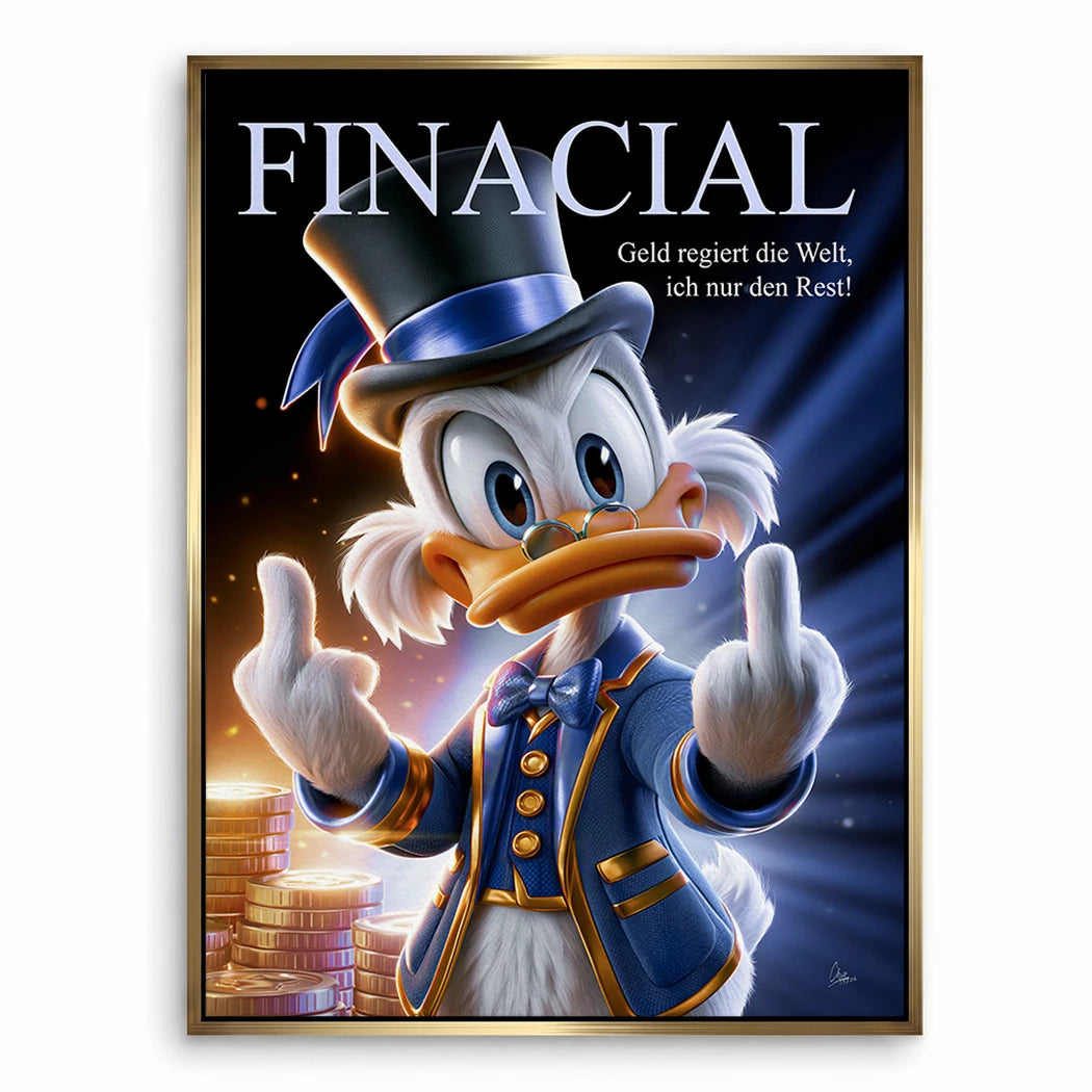 Financial Dagobert Duck Leinwand Bild
