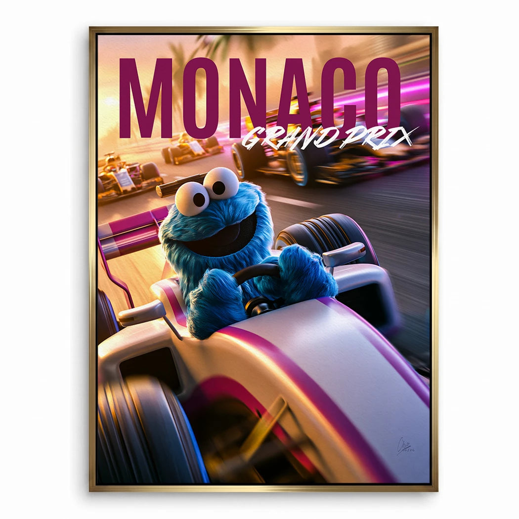 Krümelmonster Grand Prix Leinwand Bild