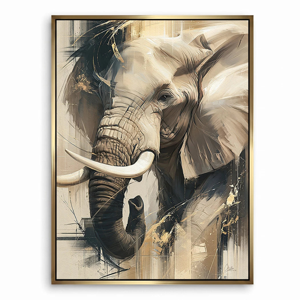 Goldener Elefant Leinwand Bild