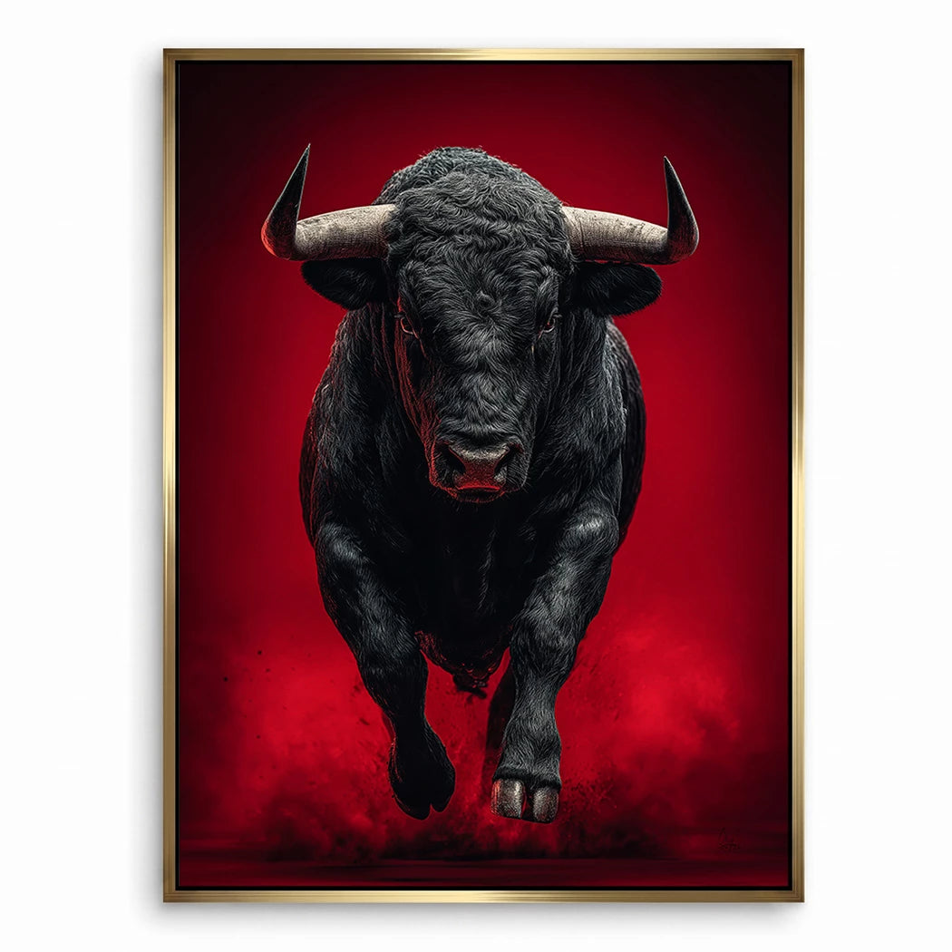 Schwarzer Stier Leinwand Bild