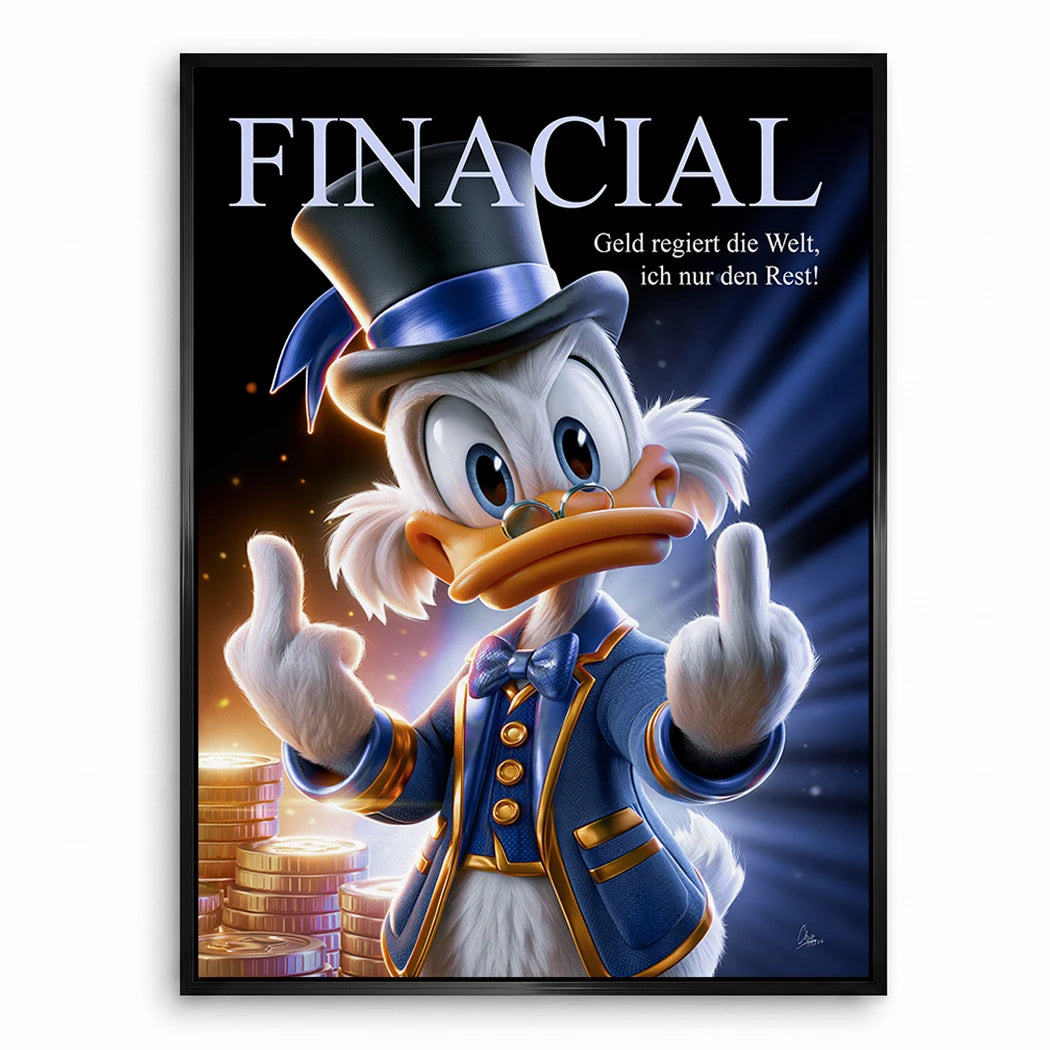 Financial Dagobert Duck Leinwand Bild