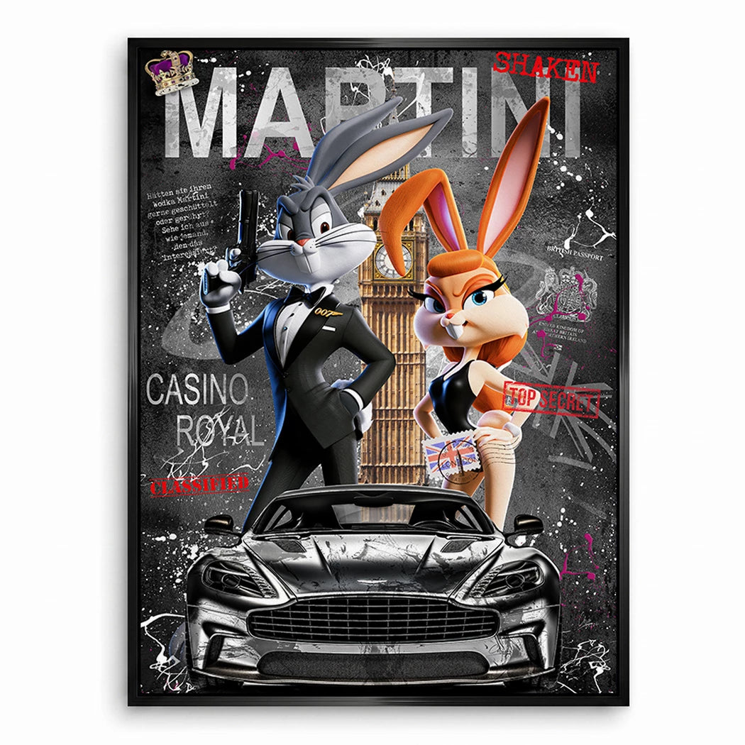 Agenten Hase Leinwand Bild