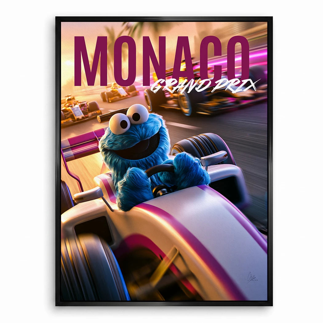 Krümelmonster Grand Prix Leinwand Bild