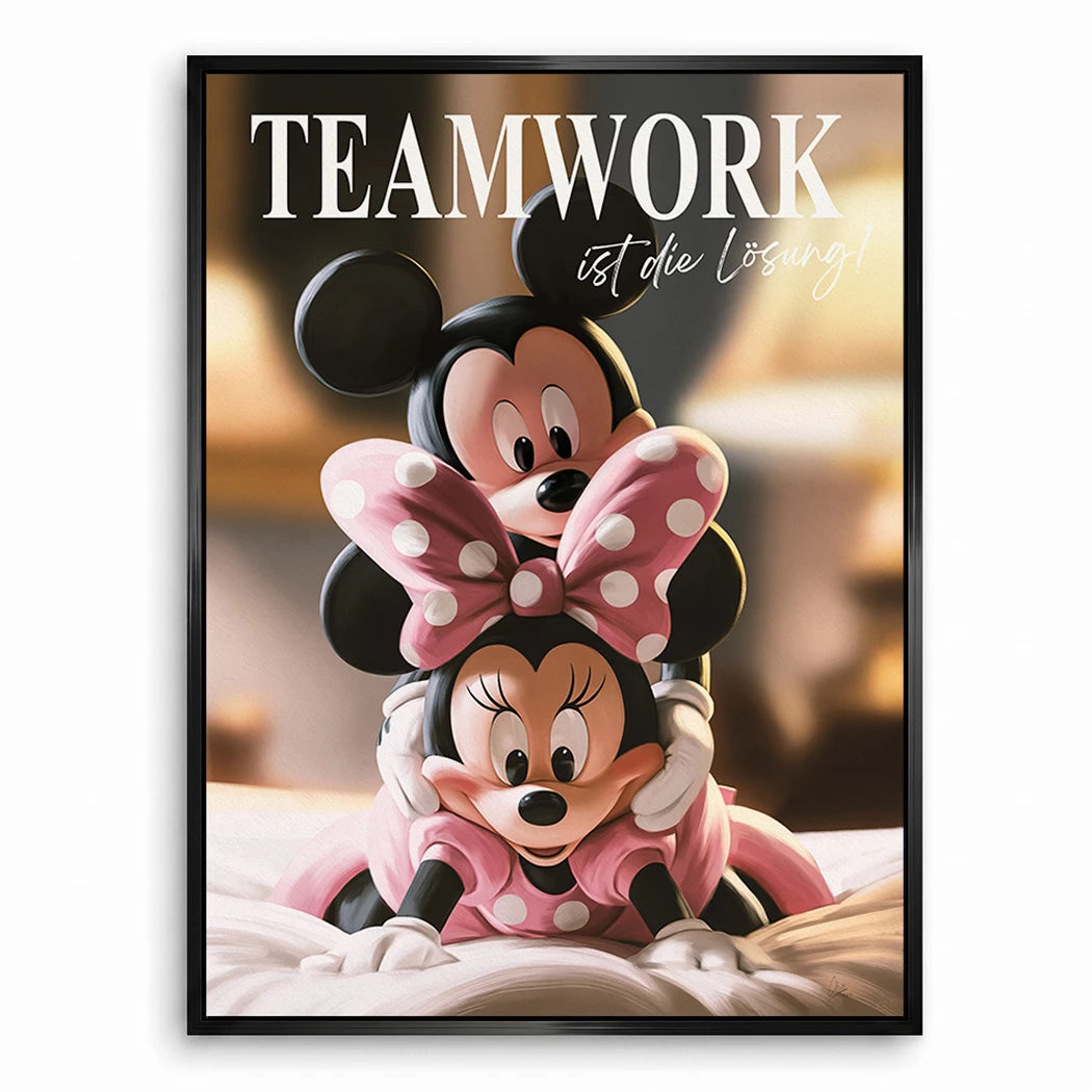 Mickey & Minnie Teamwork Leinwand Bild