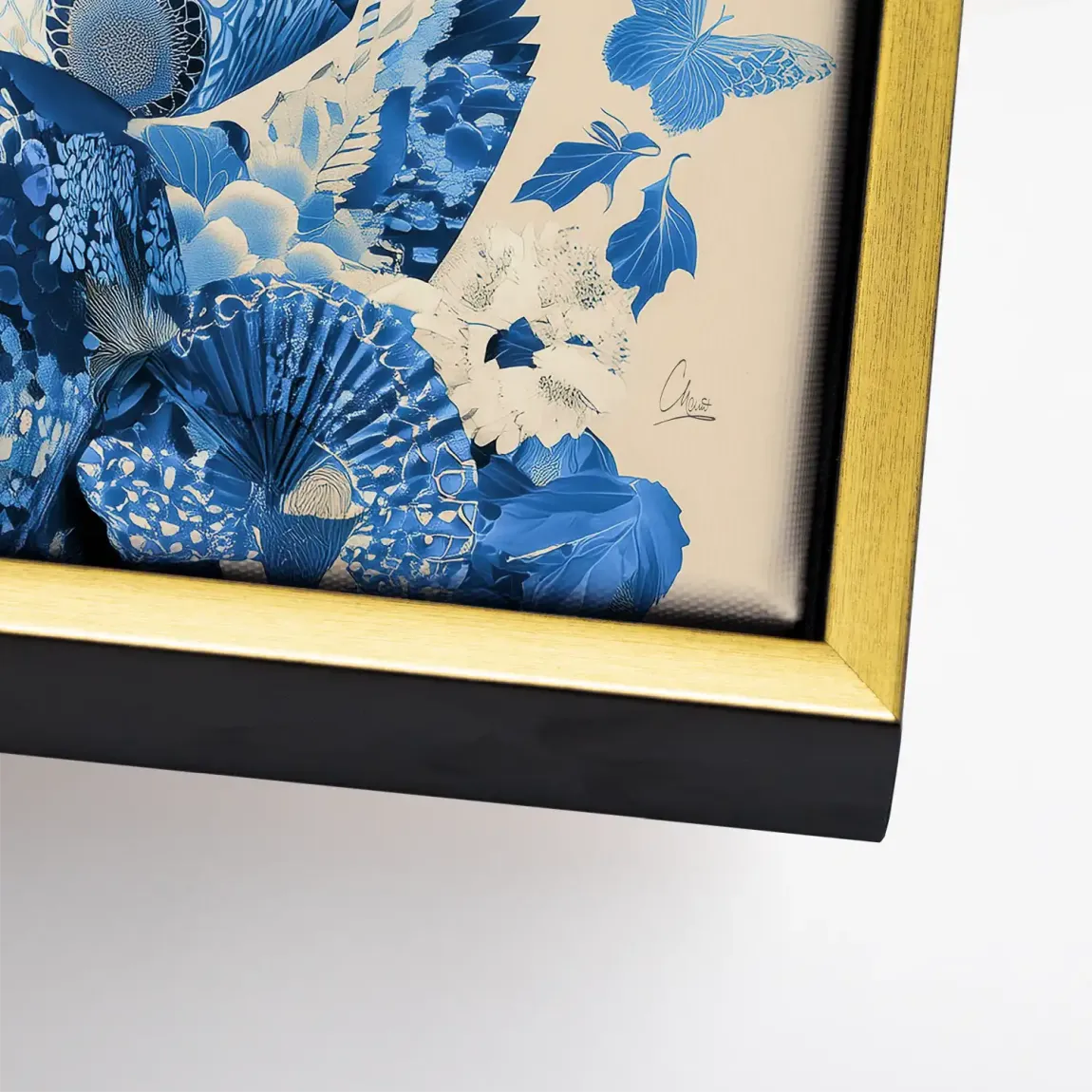 Blue Lotus Geisha Leinwand Bild