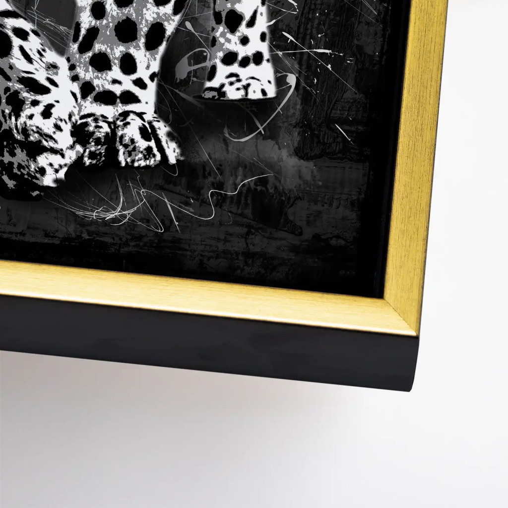 Leopard Abstrakt Black Style Leinwand Bild INGALERIE