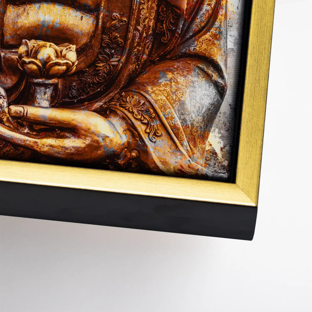 Buddha Retro Style Leinwand Bild INGALERIE