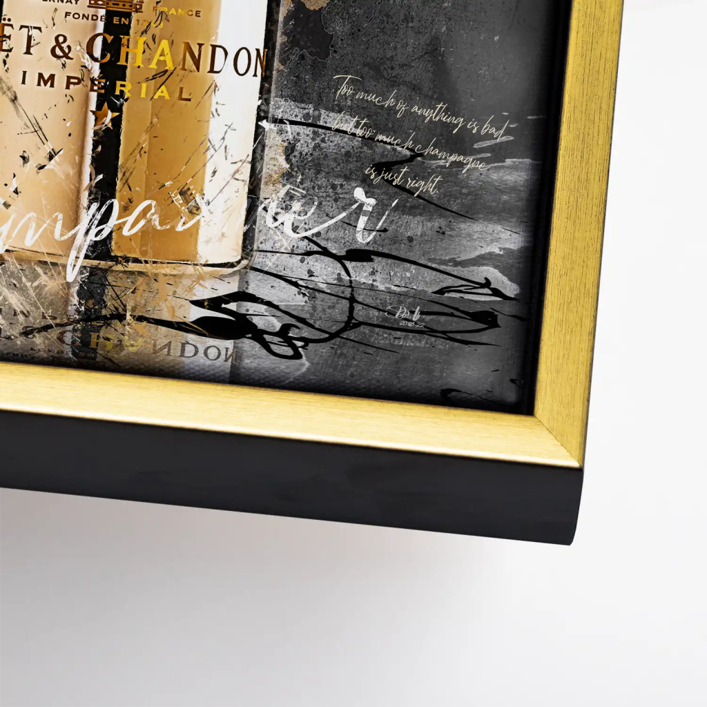 Champagner Dark Style Leinwand Bild INGALERIE