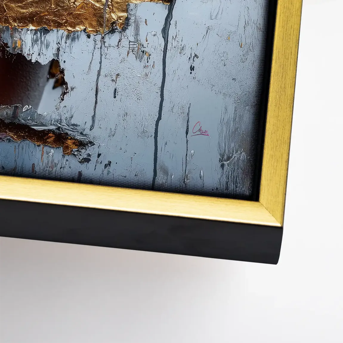Goldsplitter im Blickfeld Leinwand Bild INGALERIE