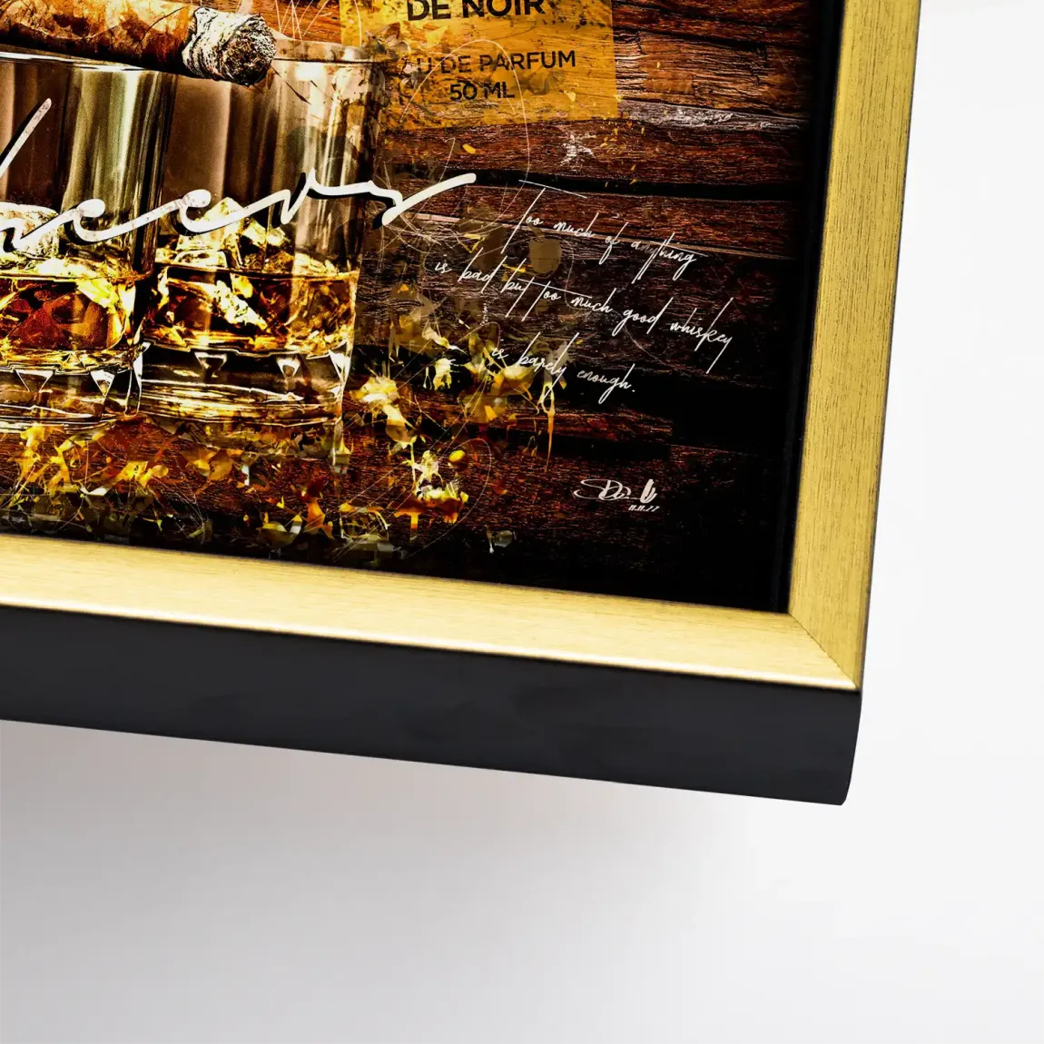 Whisky Holz und Eleganz Leinwand Bild INGALERIE