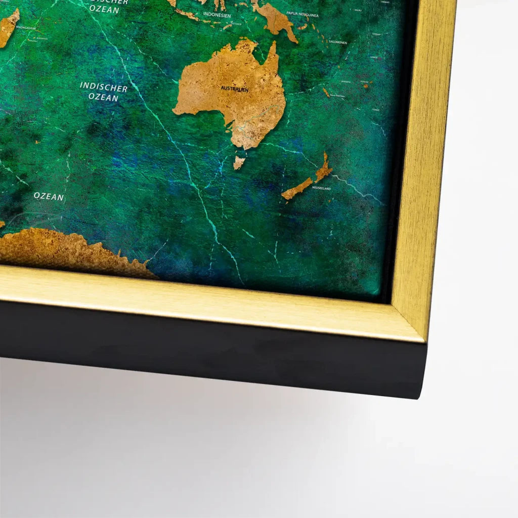 Weltkarte Green Ocean Leinwand Bild INGALERIE