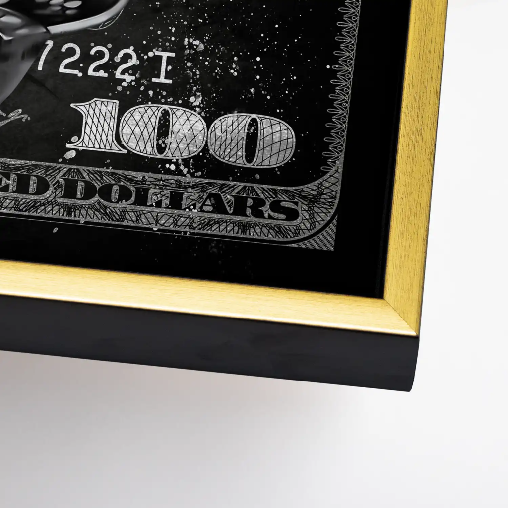 Dagobert 100 Dollar Black Leinwand Bild INGALERIE