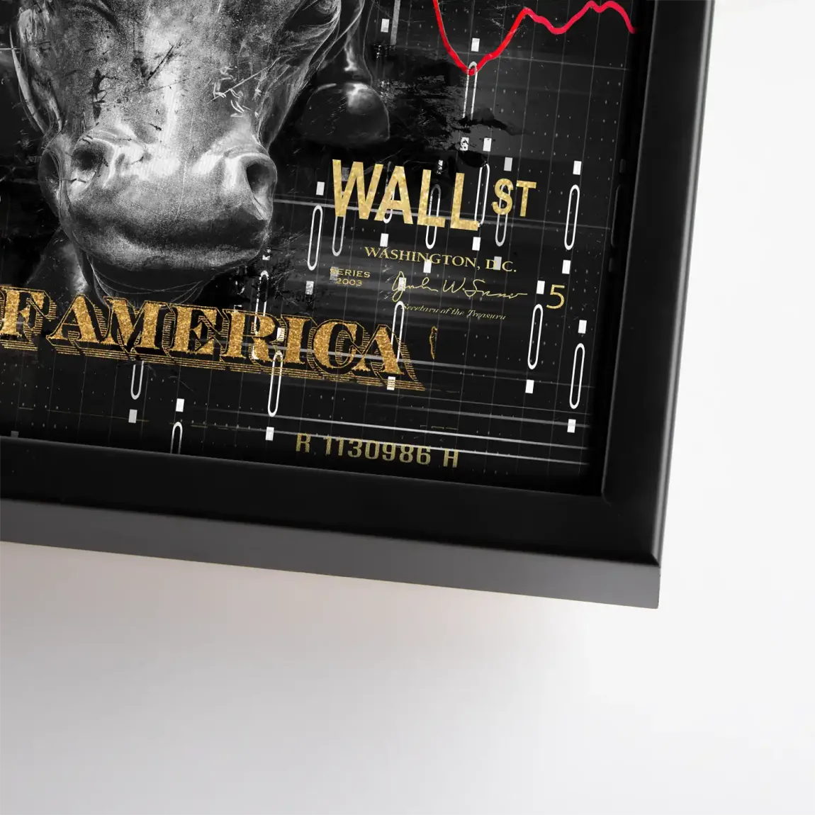 Dagobert Duck Wallstreet Black Gold Leinwand Bild