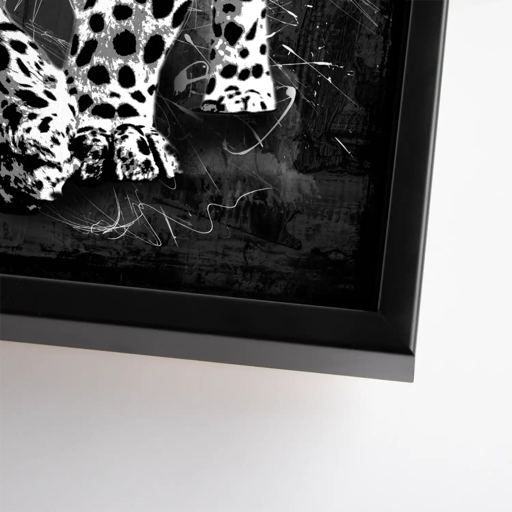 Leopard Abstrakt Black Style Leinwand Bild INGALERIE