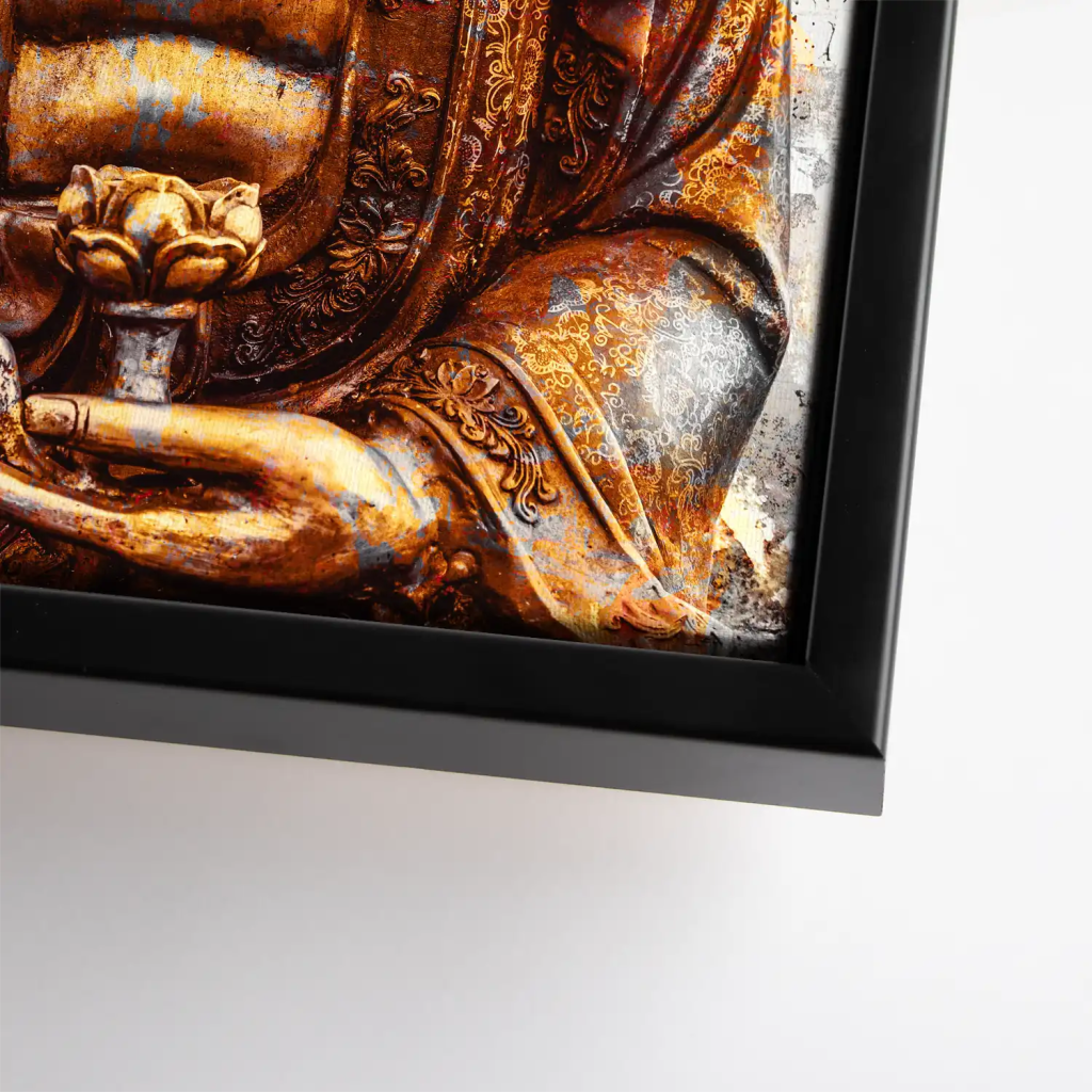 Buddha Retro Style Leinwand Bild INGALERIE