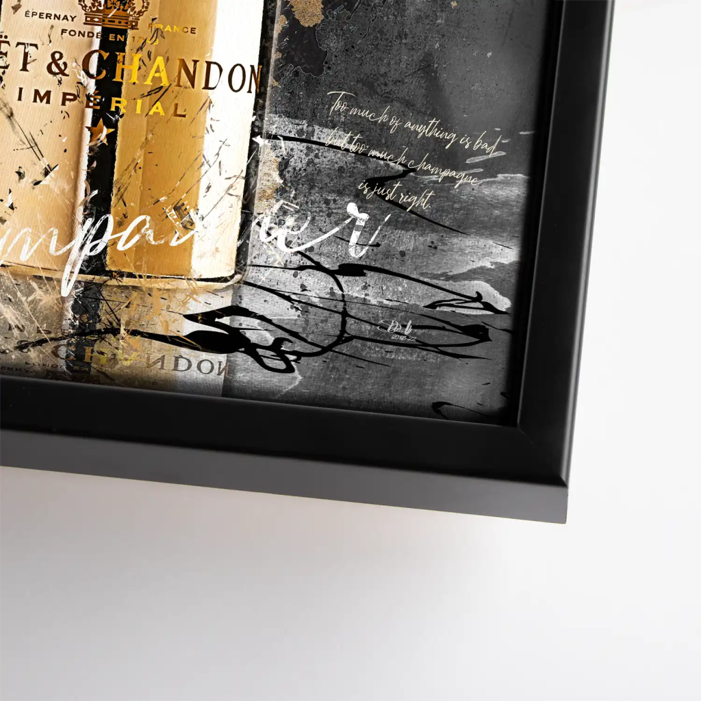 Champagner Dark Style Leinwand Bild INGALERIE