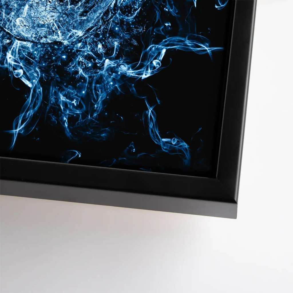 Totenkopf Abstrakt Blau Leinwand Bild INGALERIE
