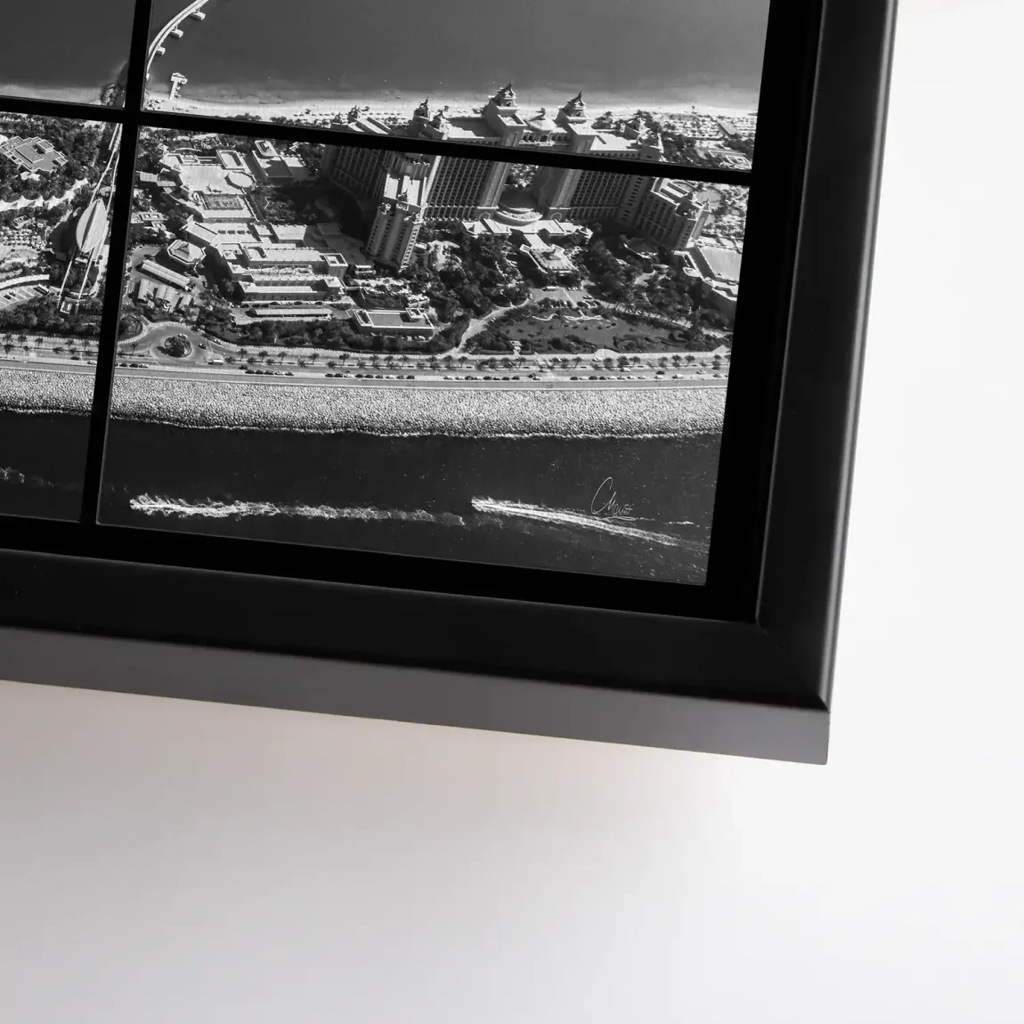 Palm View Dubai Noir Leinwand Bild