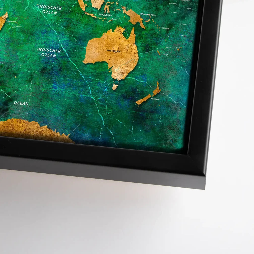Weltkarte Green Ocean Leinwand Bild INGALERIE